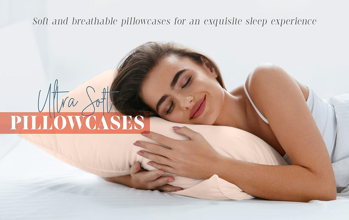 Solid Pillowcases 1500 Premium Hotel Quality Microfiber - Smooth Weave, Wrinkle and Stain Resistant, Easy Slip-On, 2-Piece Set, Standard/Queen Pillowcase, Yellow