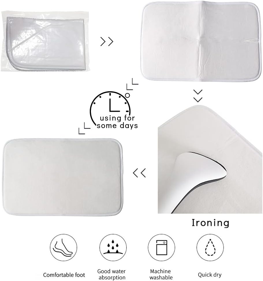Blue Yellow Striped Bathroom Rugs Bath Mat,Non-Slip Absorbent Soft Bathroom Rugs, Farmhouse Navy Blue Ombre Stripes Washable Doormat for Bathtub Sink Shower Floor Mat 20x32Inch