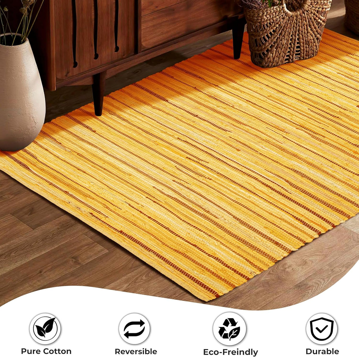 Chindi Area Rug 3x5 Feet - Mustard